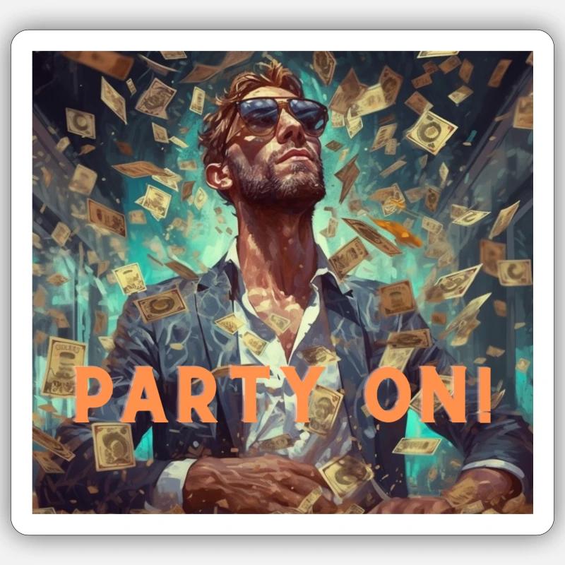 Fête sur 1 - Sticker taille S (10 x 10 cm) - blanc mat