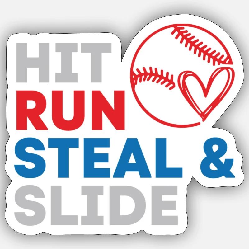 Frapper le baseball Sticker taille S (10 x 10 cm)