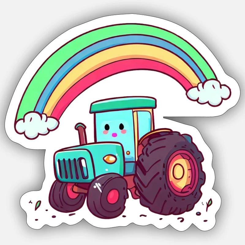 tractor rainbow Sticker Größe S (10 x 10 cm)
