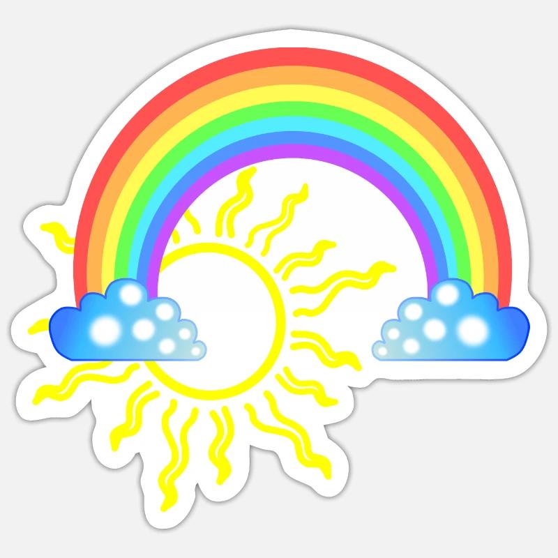 Regenbogen - Sticker Größe S (10 x 10 cm) - Mattweiß