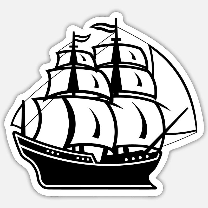 Piratenschiff Sticker Größe S (10 x 10 cm)