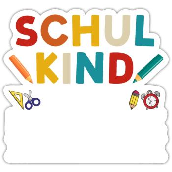 Schulkind Anfang Schulstart Geschenk - Sticker Größe S (10 x 10 cm) - Mattweiß - Vorne