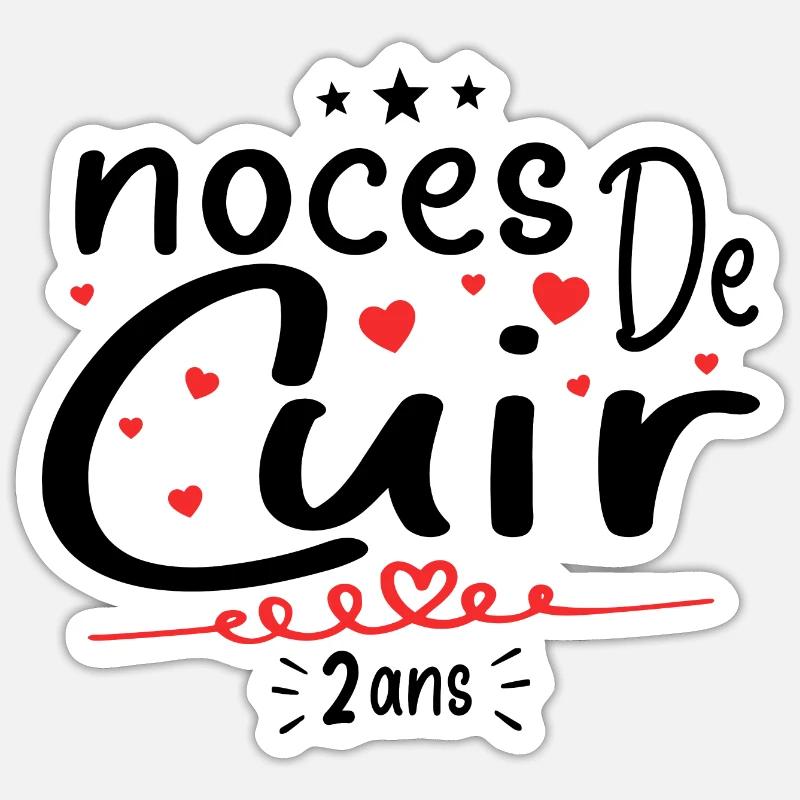 Noces de Cuir - Sticker taille S (10 x 10 cm) - blanc mat