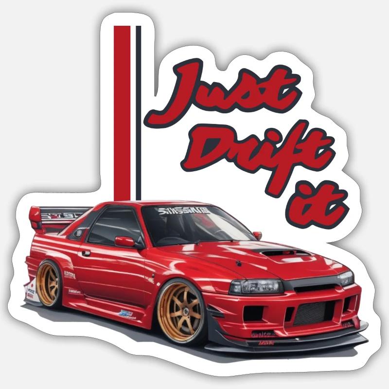 Just Drift It - Sticker Größe S (10 x 10 cm) - Mattweiß