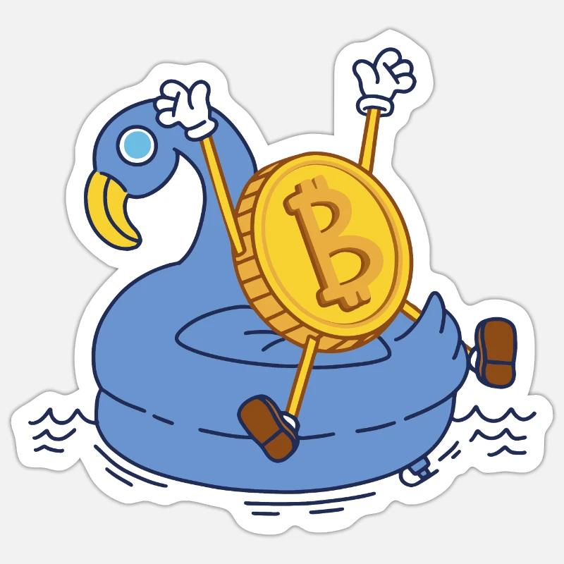 Pool Bitcoin Sticker taille S (10 x 10 cm)