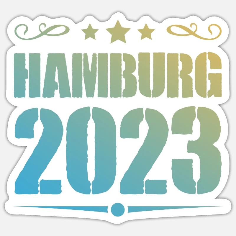 Hambourg 2023 - Sticker taille S (10 x 10 cm) - blanc mat