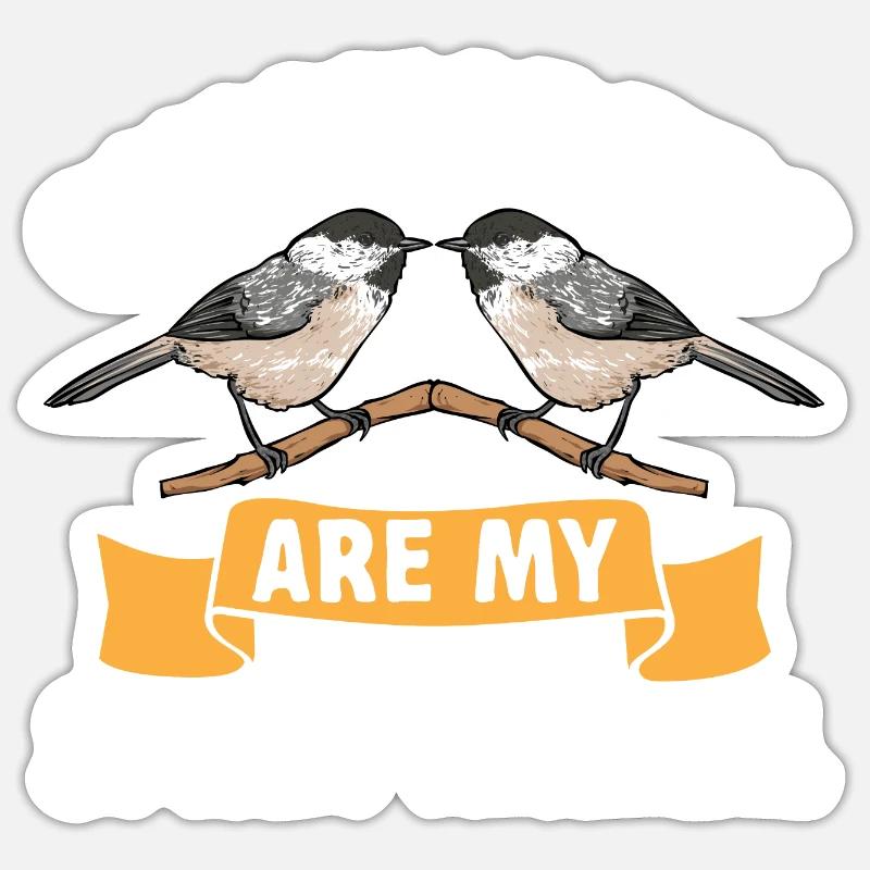 Bird Chickadee Bird Watching - Sticker size S (10 x 10 cm) - white matte