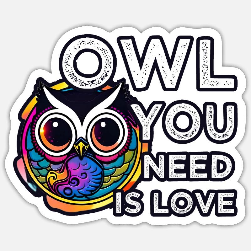 Liebe zählt Eule Eulen Sticker Größe S (10 x 10 cm)