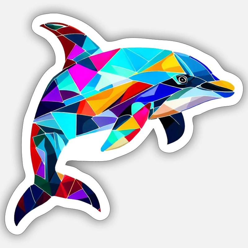 Dolphin - Sticker size S (10 x 10 cm) - white matte