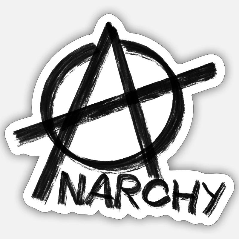 Anarchy - Sticker taille S (10 x 10 cm) - blanc mat