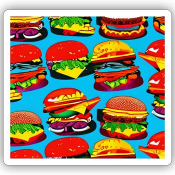 I love burgers - Sticker size S (10 x 10 cm) - white matte - Front