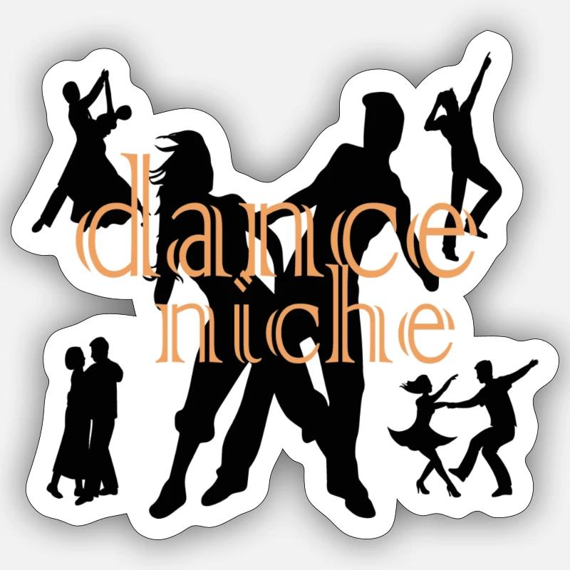 Dancing Dance Music - Sticker Größe S (10 x 10 cm) - Mattweiß