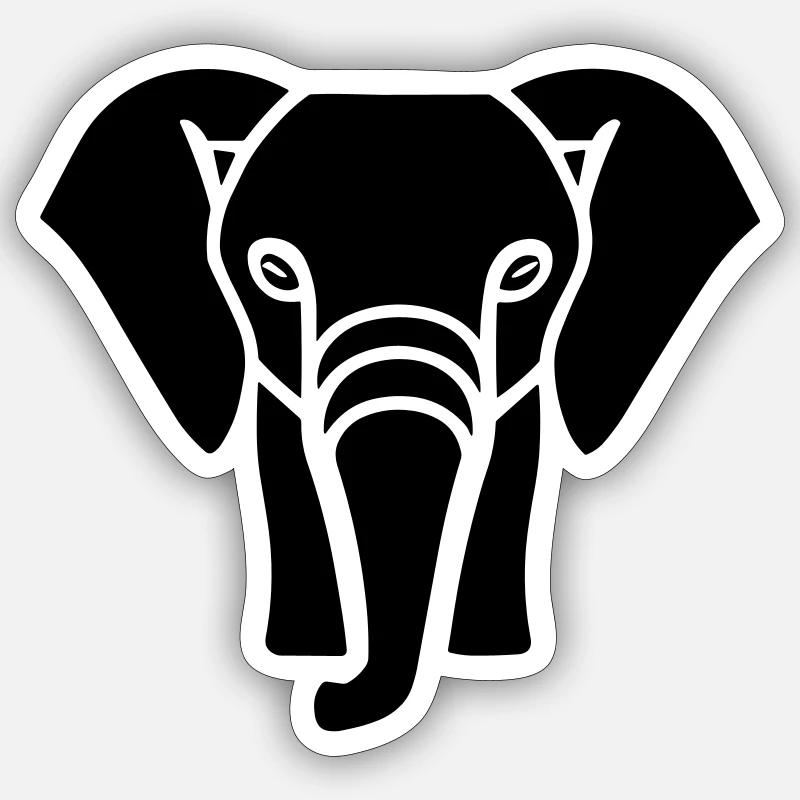 Elefant Sticker Größe S (10 x 10 cm)