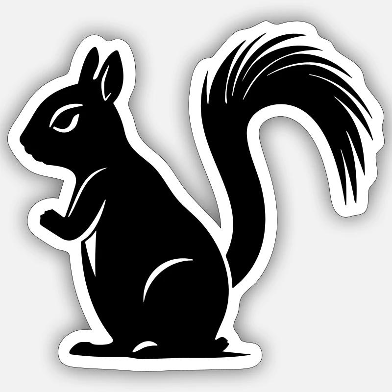 Eichhörnchen - Sticker Größe S (10 x 10 cm) - Mattweiß