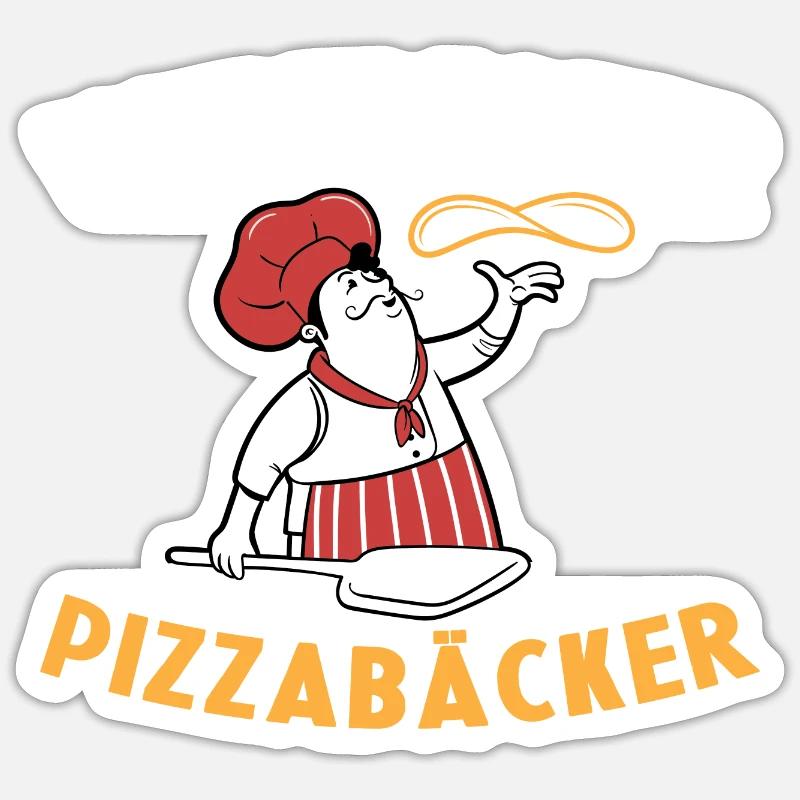 Weltbester Pizzabäcker Pizza Geschenkidee Kochen - Sticker Größe S (10 x 10 cm) - Mattweiß