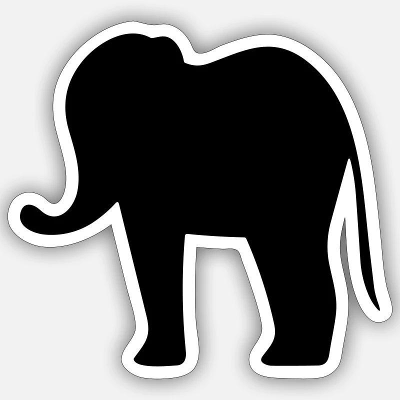 elephant - Sticker size S (10 x 10 cm) - white matte