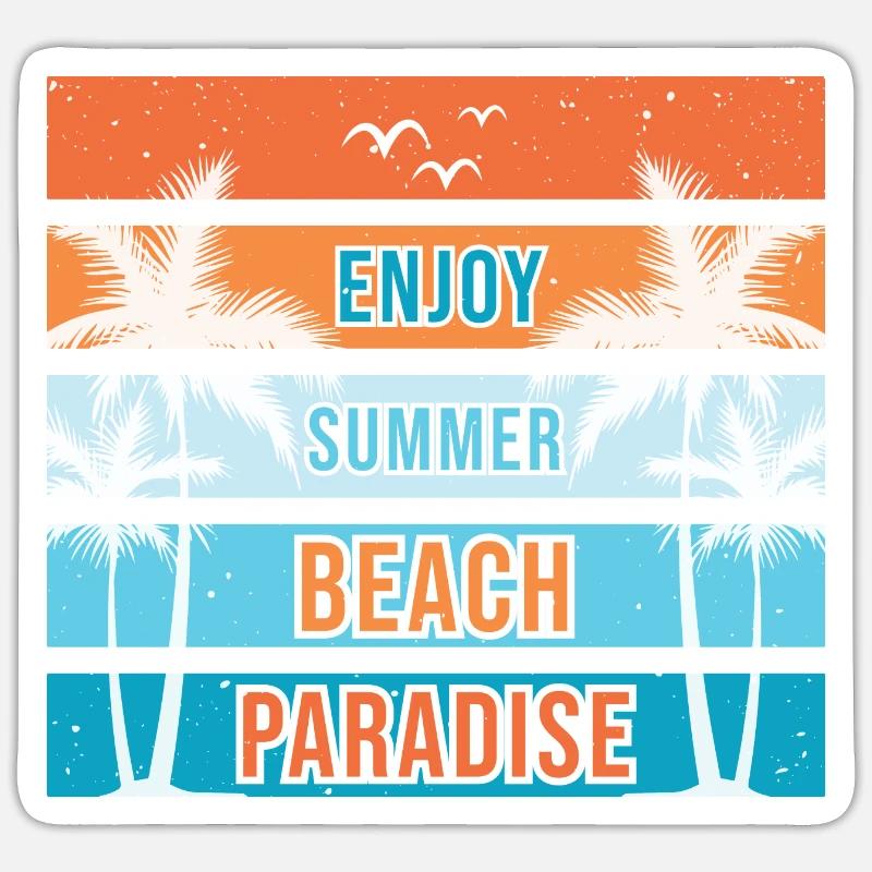 Beach Paradise - Sticker Größe S (10 x 10 cm) - Mattweiß
