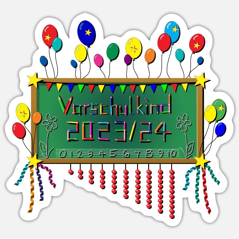 Vorschulkind 2023/24 - Sticker Größe S (10 x 10 cm) - Mattweiß