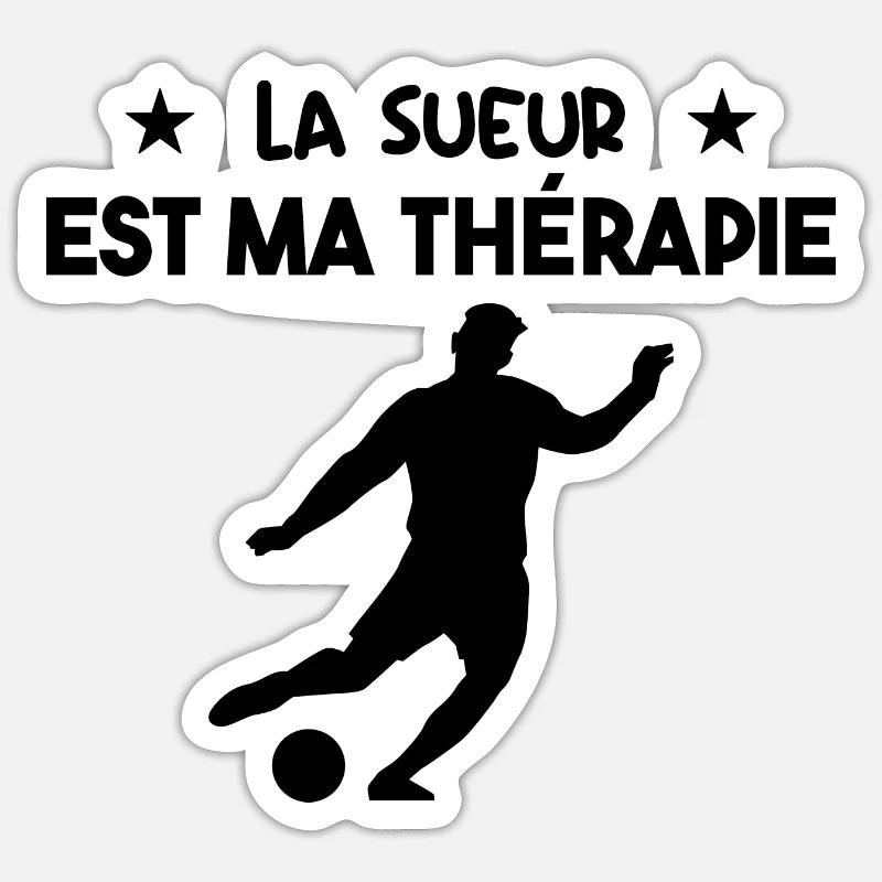 La Sueur Est Ma Thérapie - Sticker taille S (10 x 10 cm) - blanc mat