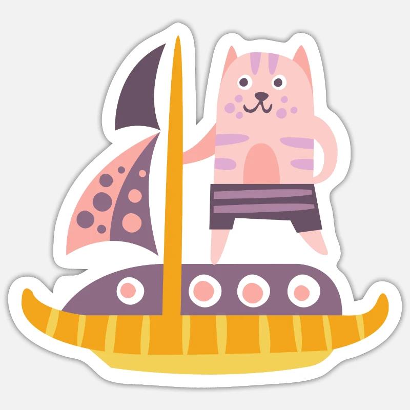 Katze - Sticker Größe S (10 x 10 cm) - Mattweiß