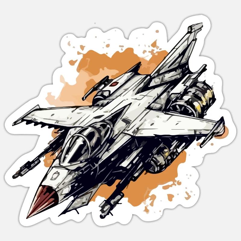 Lightning hawk plane - Sticker size S (10 x 10 cm) - white matte