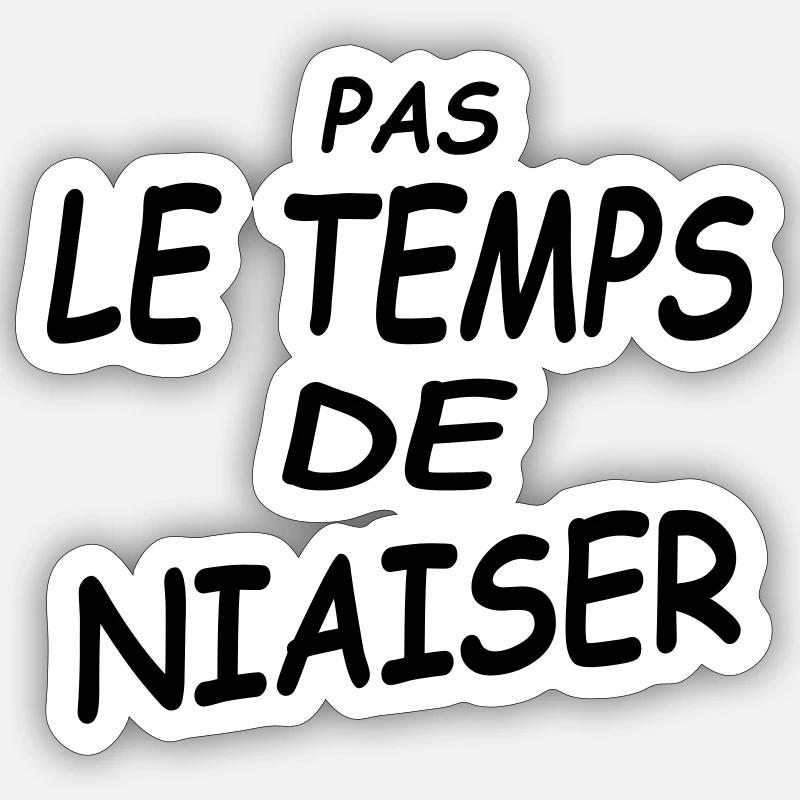 PAS LE TEMPS DE NIAISER Sticker taille S (10 x 10 cm)