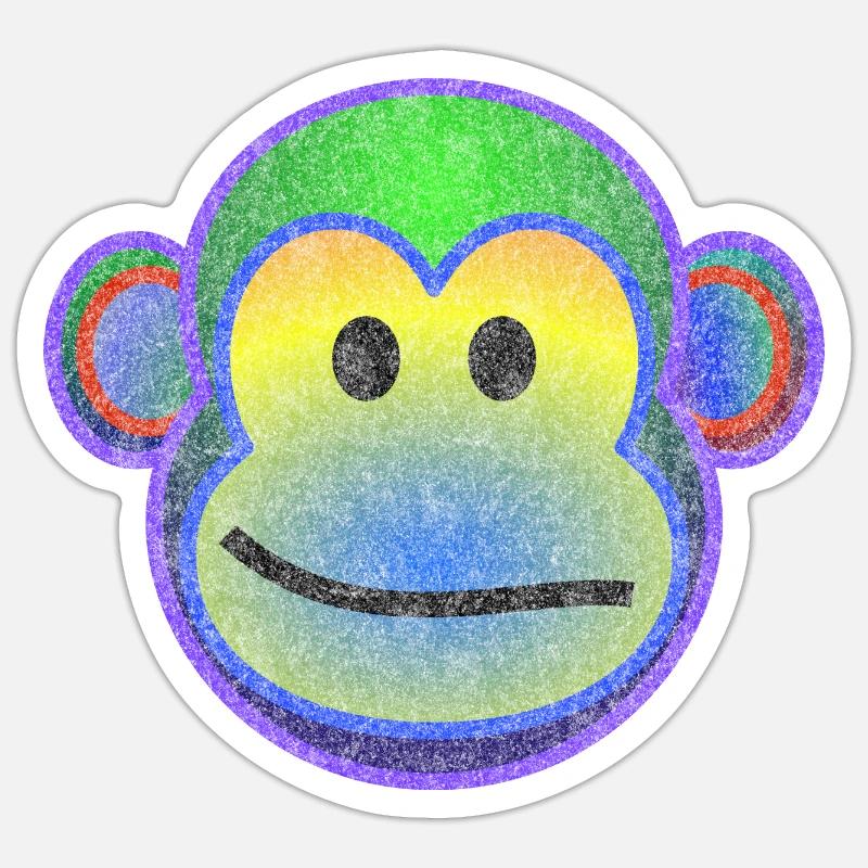 Funky monkey - Sticker Größe S (10 x 10 cm) - Mattweiß