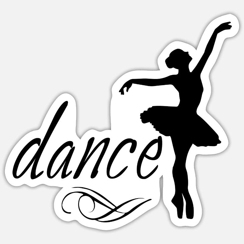 Danse Musique de danse - Sticker taille S (10 x 10 cm) - blanc mat