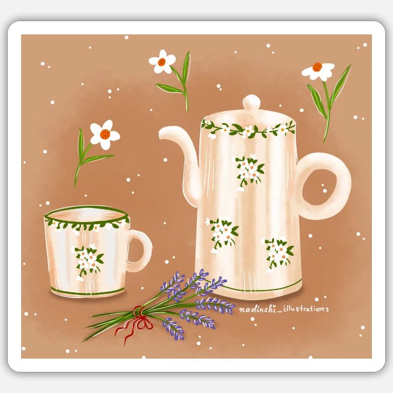 summer tea - Sticker Größe S (10 x 10 cm) - Mattweiß