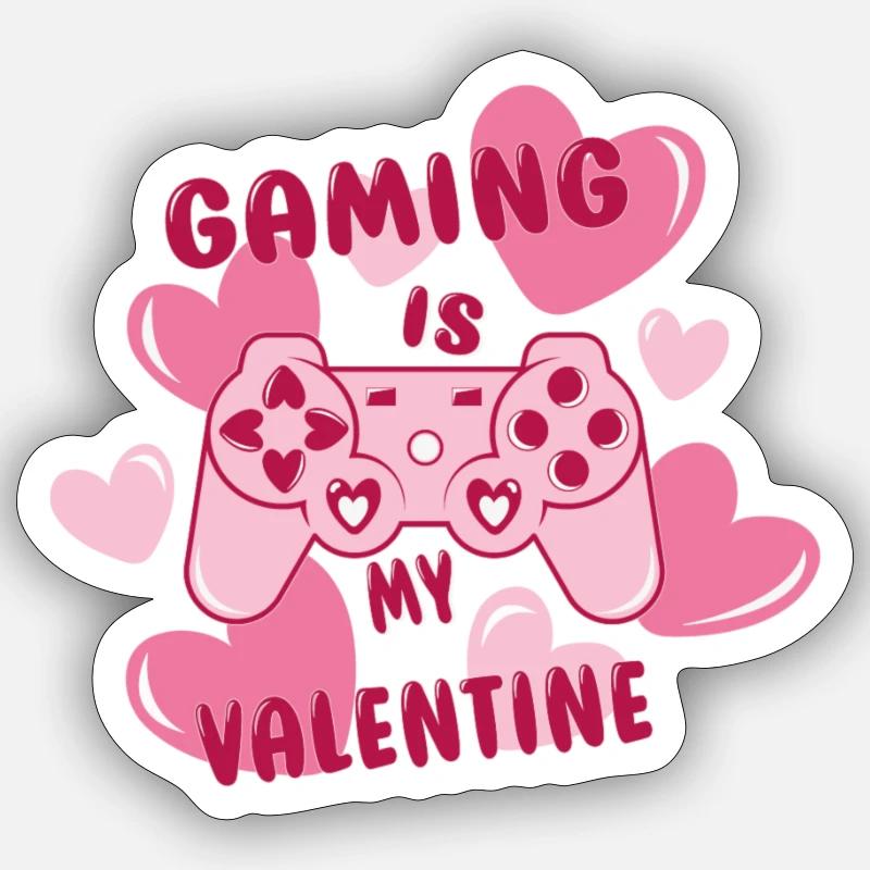Gaming-Controller - Sticker Größe S (10 x 10 cm) - Mattweiß
