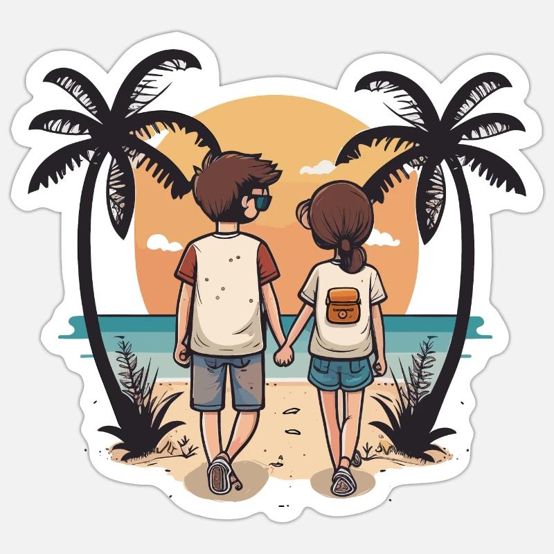 Romantic Getaway - Sticker size S (10 x 10 cm) - white matte