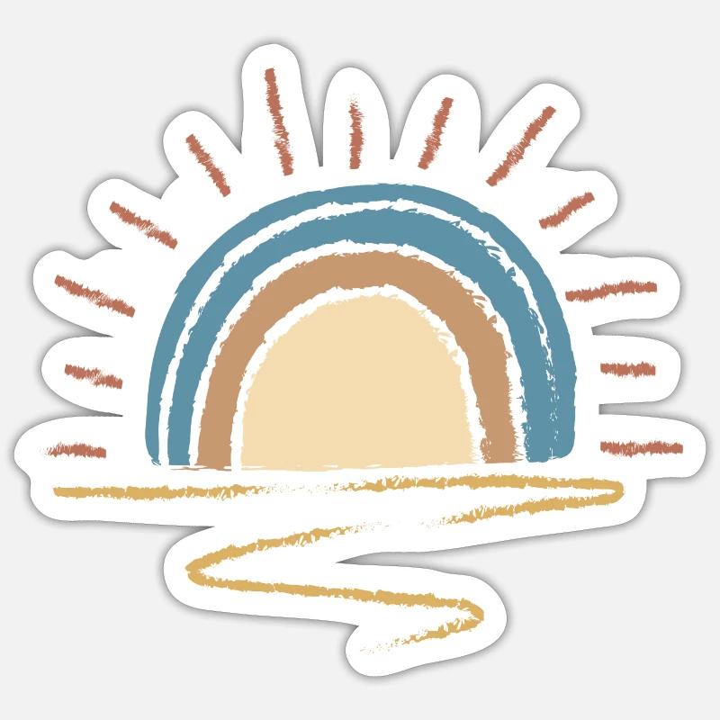 Arc du lever du soleil pastel Sticker taille S (10 x 10 cm)