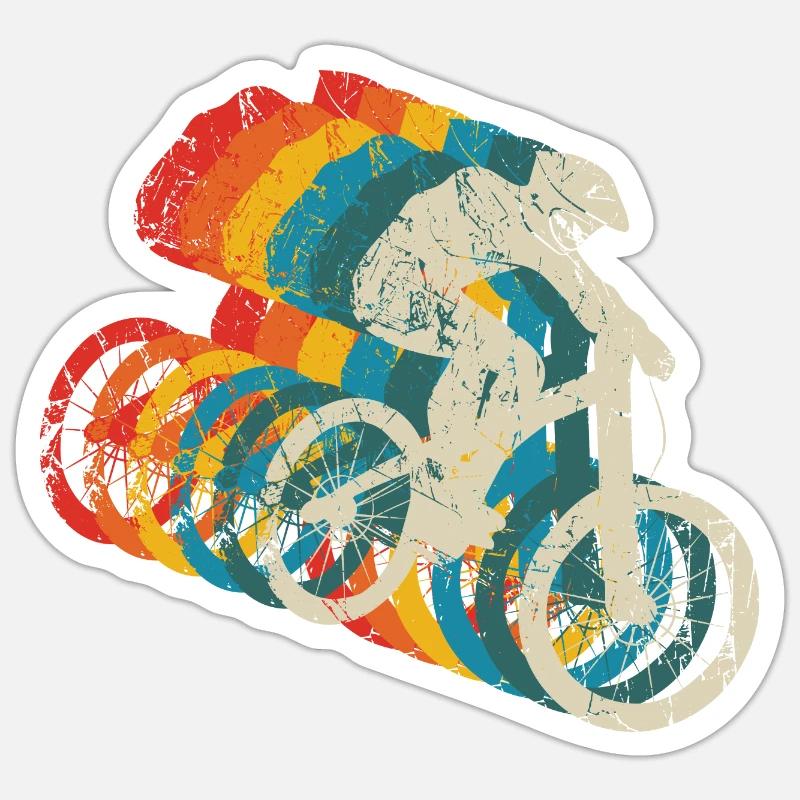 Downhill Mountain Biker MTB - Sticker size S (10 x 10 cm) - white matte