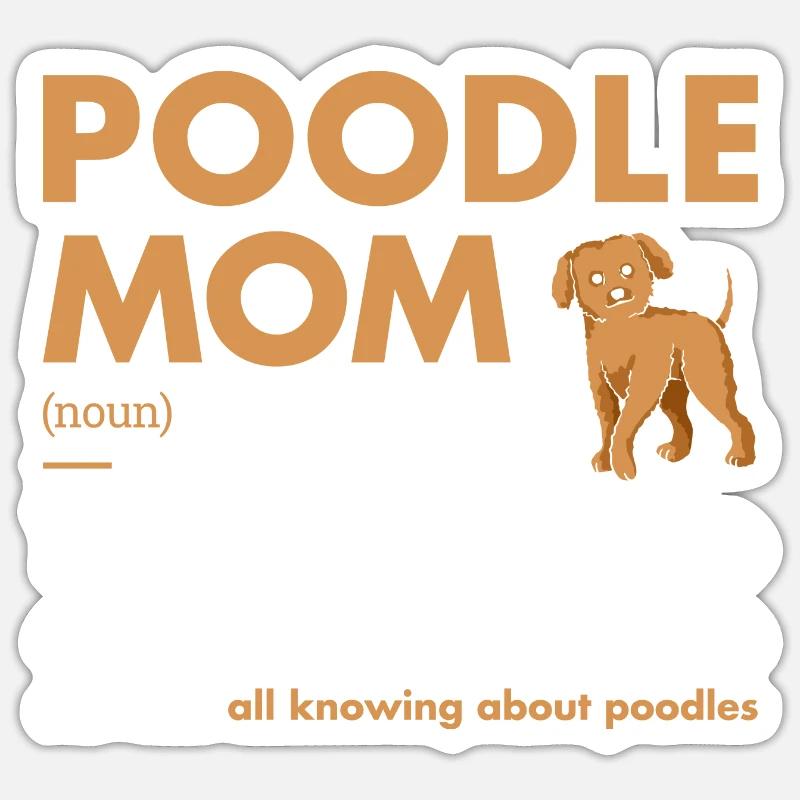 Définition de maman caniche - Sticker taille S (10 x 10 cm) - blanc mat