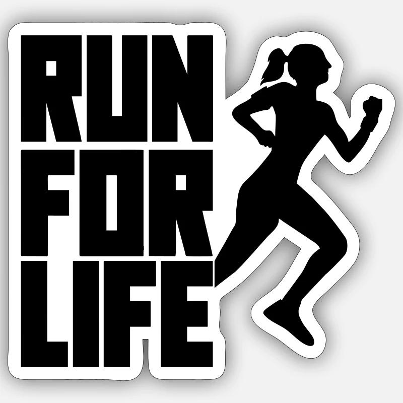 Courir, c’est vivre - Sticker taille S (10 x 10 cm) - blanc mat