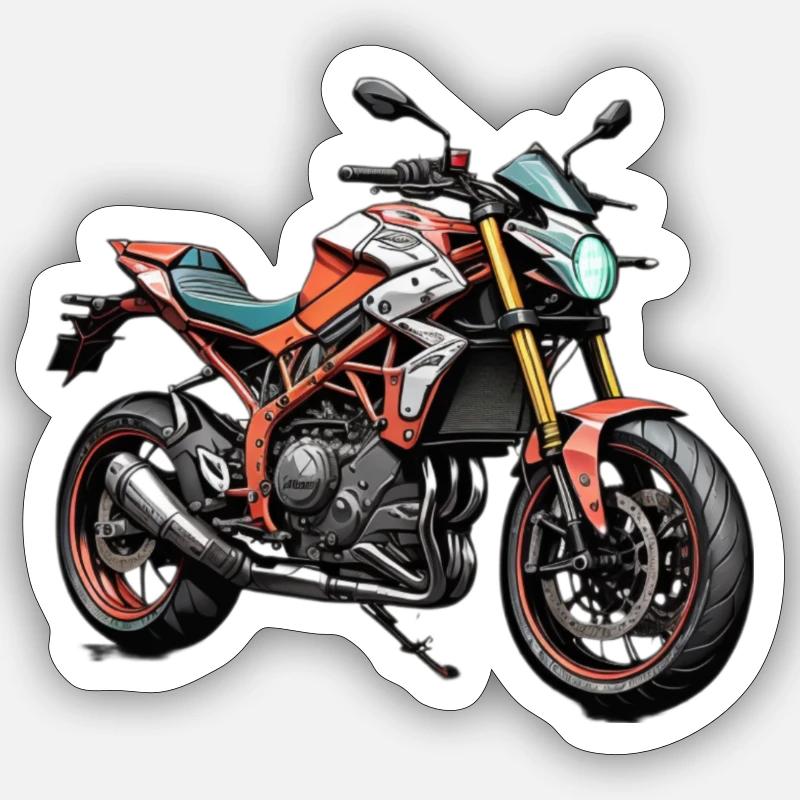 Motorcycle - Sticker size S (10 x 10 cm) - white matte