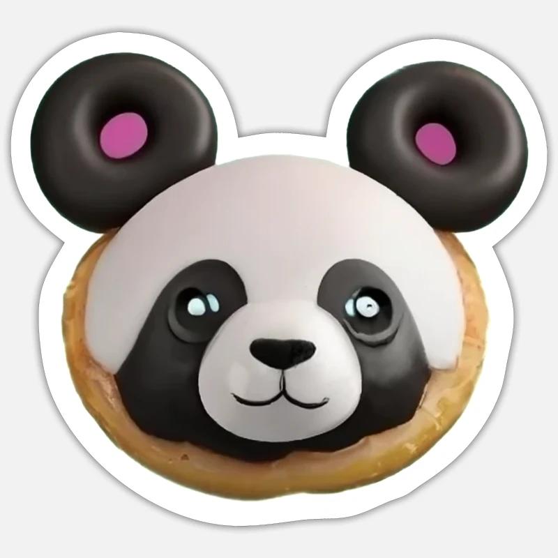 Panda Triple Donuts Sticker size S (10 x 10 cm)