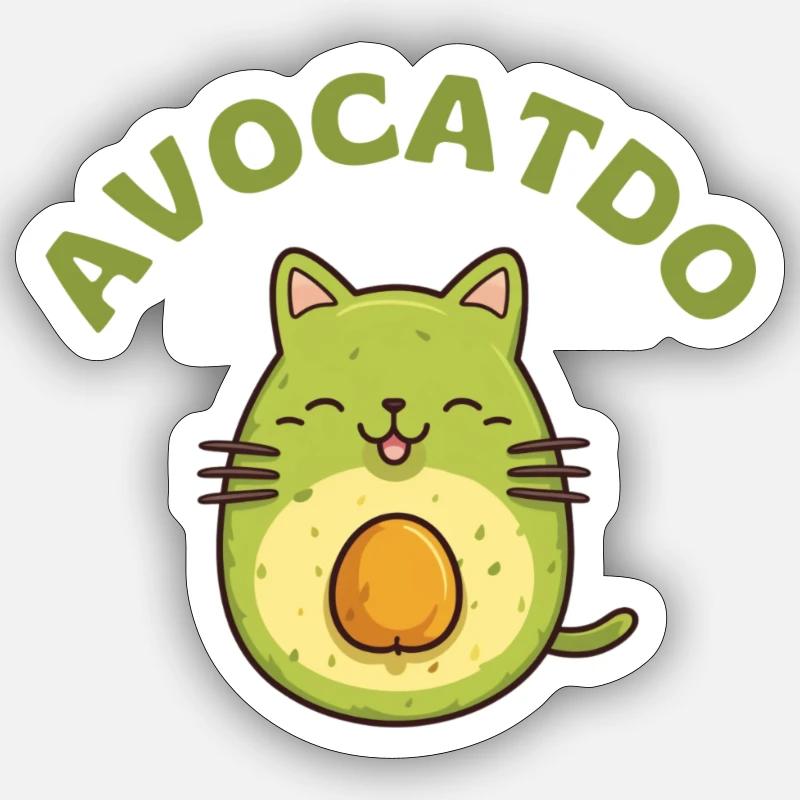 Avocado Cat - Avocatdo - Sticker size S (10 x 10 cm) - white matte