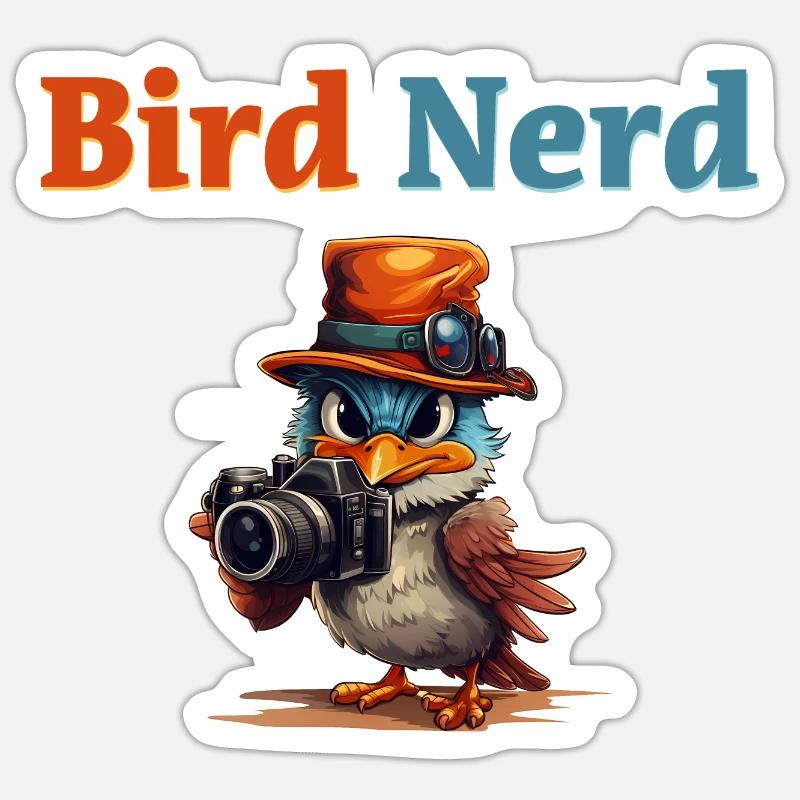 "Bird Nerd" - Spruch - Motto - Hobby - Sticker size S (10 x 10 cm) - white matte