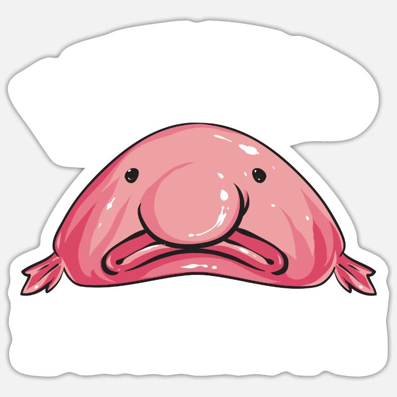 Poisson blob - Sticker taille S (10 x 10 cm) - blanc mat