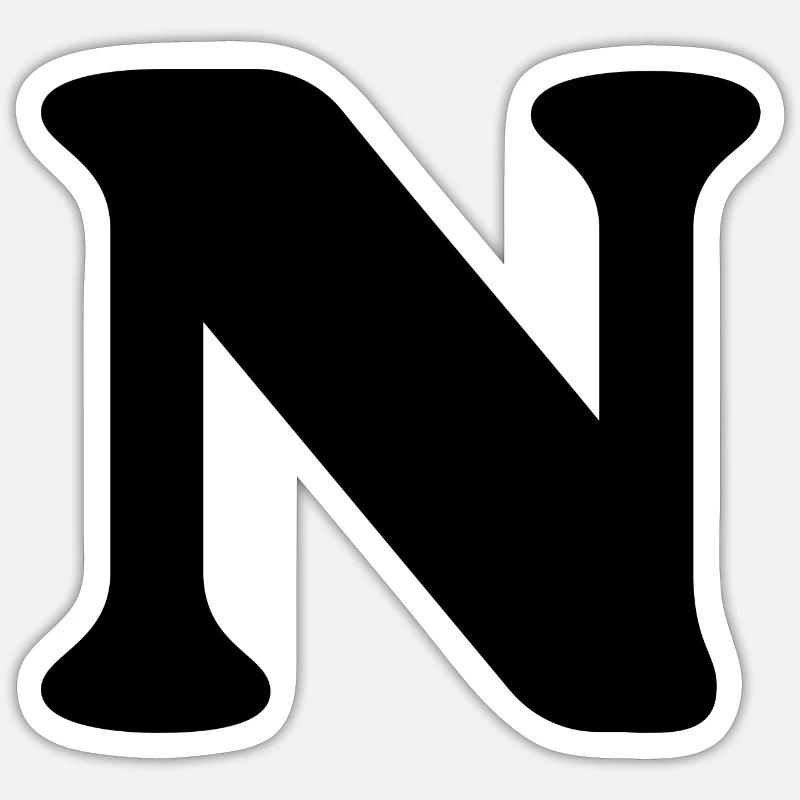 Lettre n - Sticker taille S (10 x 10 cm) - blanc mat