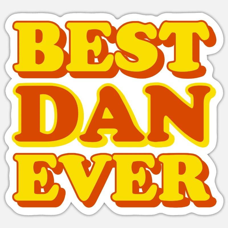 Dan First Name Funny Gift - Sticker size S (10 x 10 cm) - white matte