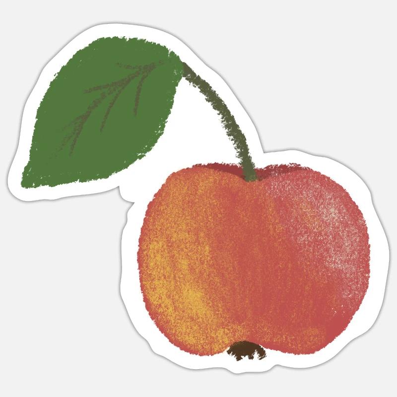 Pomme - Sticker taille S (10 x 10 cm) - blanc mat