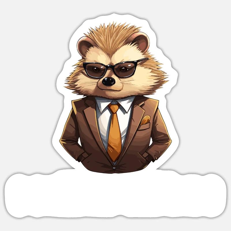 Hedgehog Come At Me - Sticker Größe S (10 x 10 cm) - Mattweiß