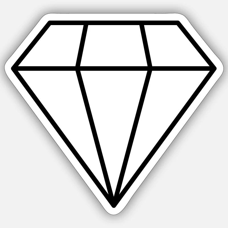 Diamond - Sticker size S (10 x 10 cm) - white matte