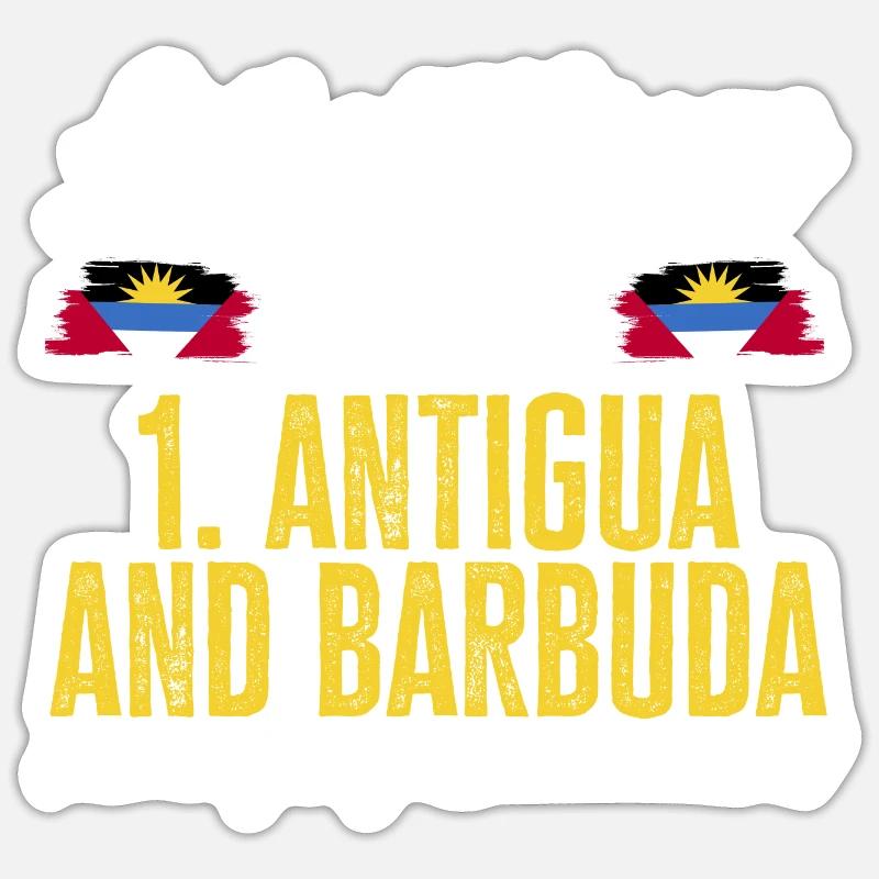 Drapeau d’Antigua-et-Barbuda - Sticker taille S (10 x 10 cm) - blanc mat