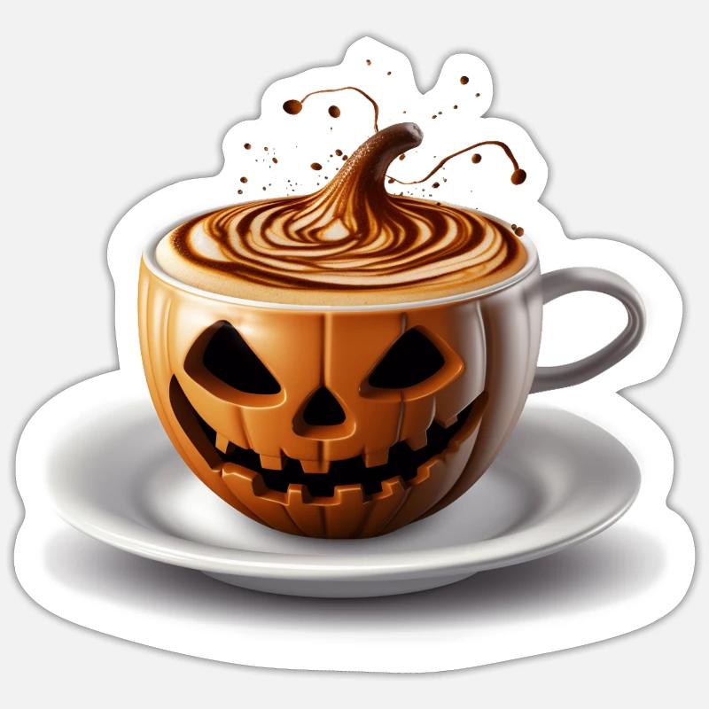 Halloween Kaffeetasse Süßes oder Saures Sticker Größe S (10 x 10 cm)