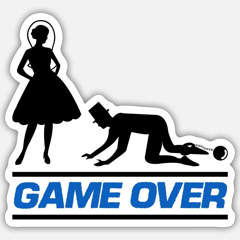 ehepaar game over Sticker Größe S (10 x 10 cm)