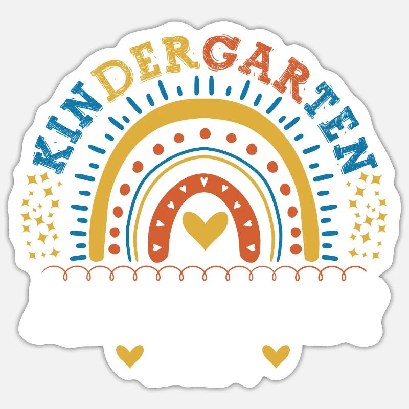 Kindergarten Absolvent 2024 Regenbogen Einschulung Sticker Größe S (10 x 10 cm)