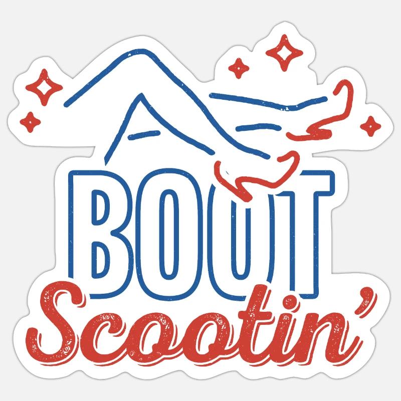 Botte Scootin - Sticker taille S (10 x 10 cm) - blanc mat